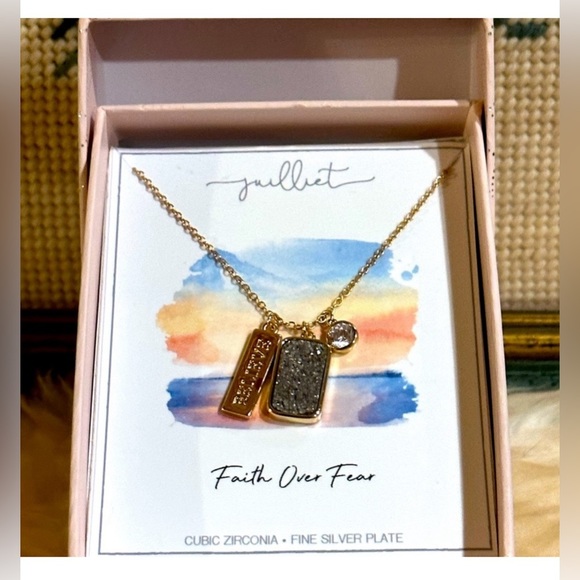 NIB Necklace 3 pendant Gold Plated Adjustable Chain - Picture 6 of 8